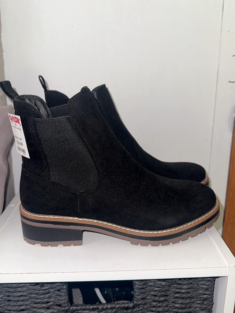 kenzie Black Suede Chelsea Ankle Boots